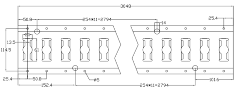 Universal Surface-mounted Lashing Track drawing