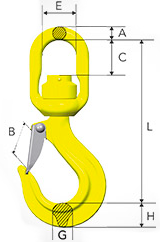 Grabiq Swivel latch Hook LKNK measurements