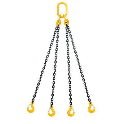 Chain sling 4-legs with latch hooks, grade 80 