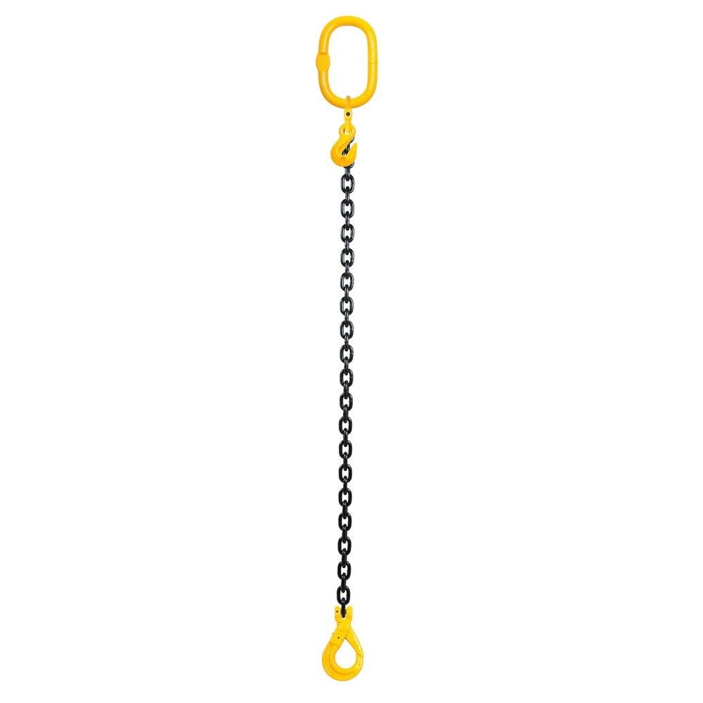 Chain sling 1-leg with safety hook and grab hook, grade 80 