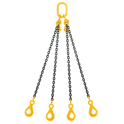 Nostoketjuyhdistelmä 4-haarainen varmuuskoukuilla ja lyhennyskoukuilla, luokka 8
