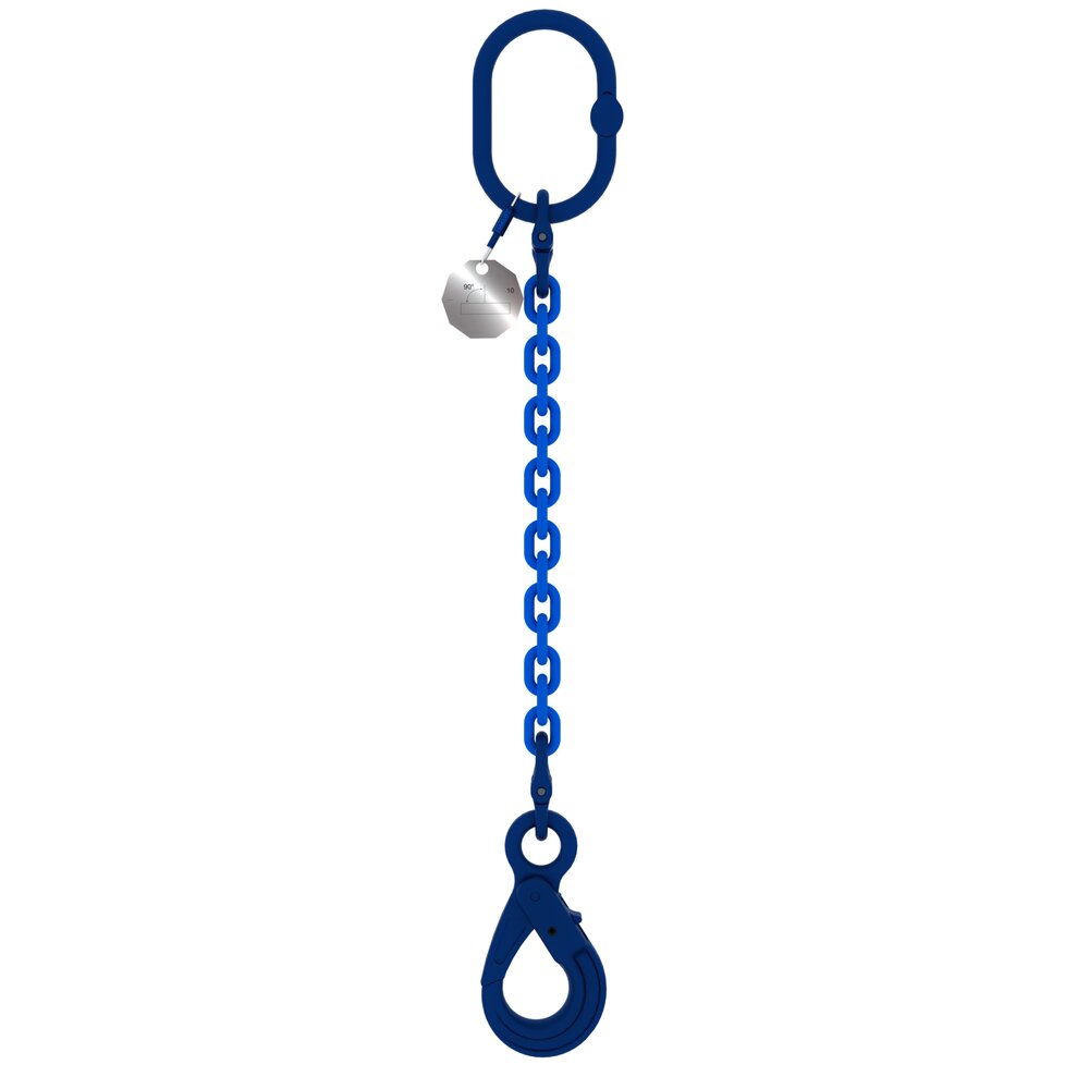 Chain sling 1-leg with safety hook, grade 100