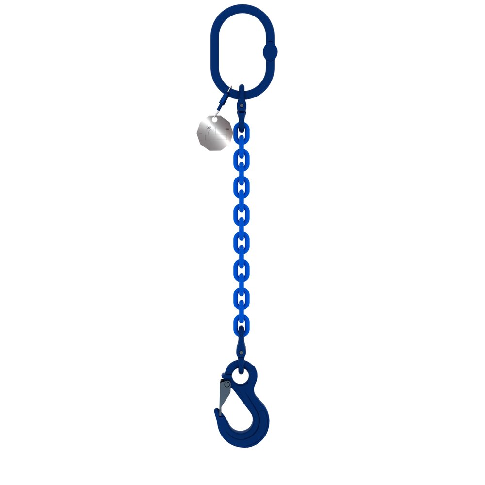 Chain sling 1-leg with latch hook, grade 100