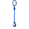 Chain sling 1-leg with latch hook and grab hook, grade 100