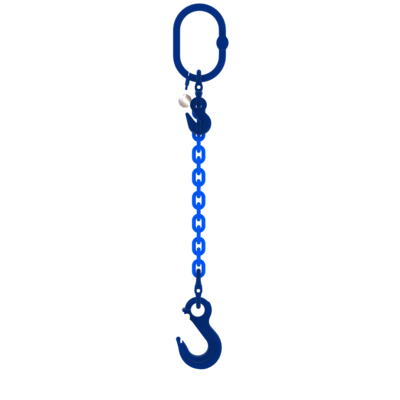 Chain sling 1-leg with latch hook and grab hook, grade 100