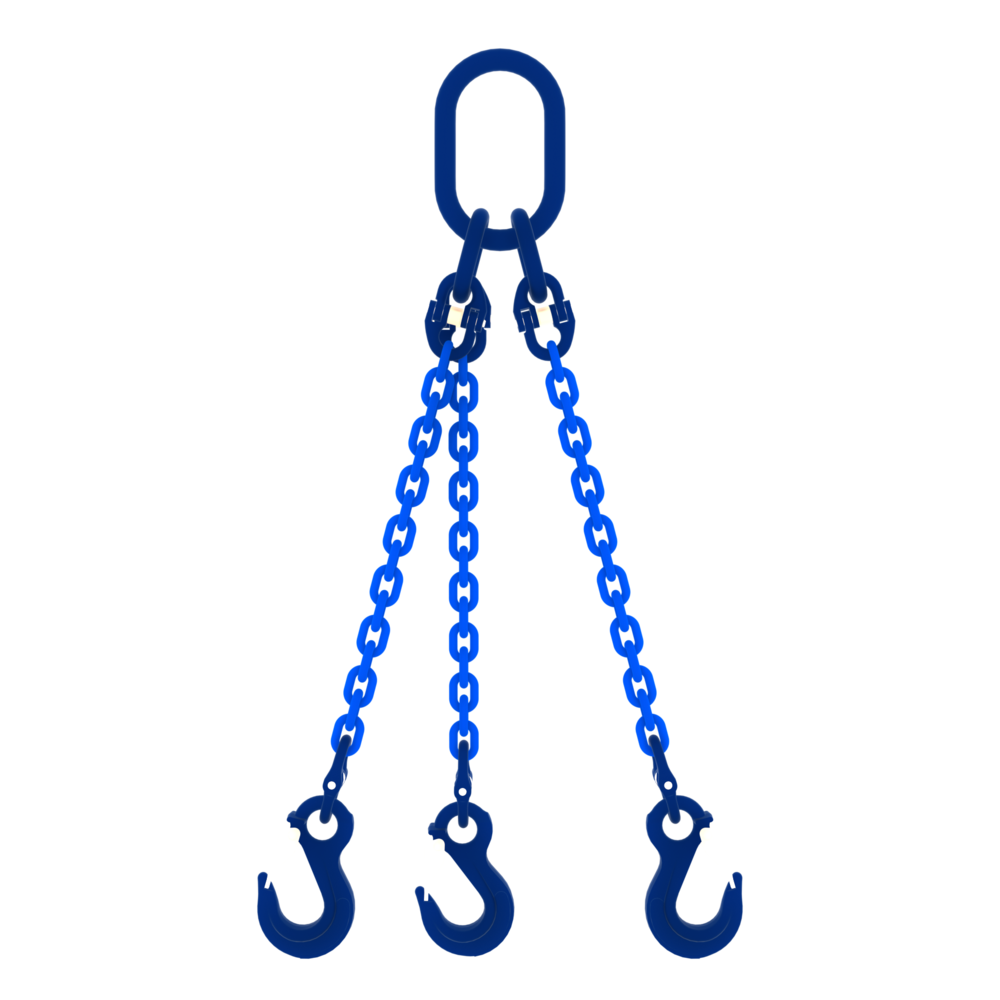 Chain sling 3-legs with latch hooks, grade 100