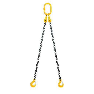 Chain sling 2-legs with latch hooks and grab hooks, grade 80 