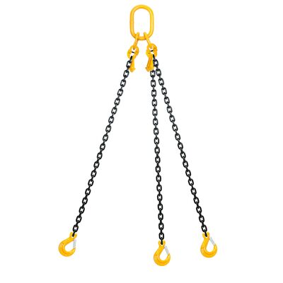 Chain sling 3-legs with latch hooks and grab hooks, grade 80 