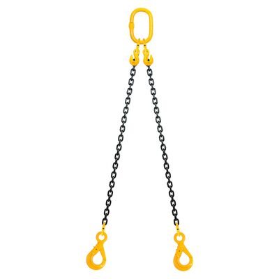 Chain sling 2-legs with safety hooks and grab hooks, grade 80 