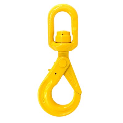 Eye self-locking hook with ball bearing swivel, grade 80 