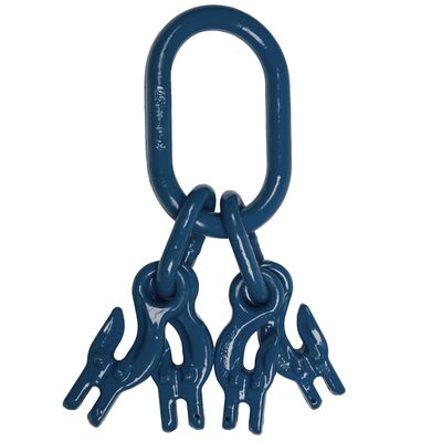 Master link assemblies with grab hooks for 3- and 4-leg chain slings