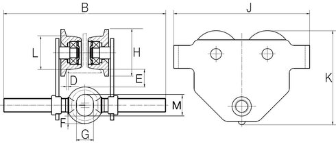 IPE and T beam Push Trolley SIVA H blueprint