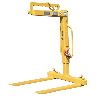 Crane forks with manual adjustment and adjustable forks