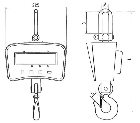 Durable 1 ton crane scale KV1ABT blueprint