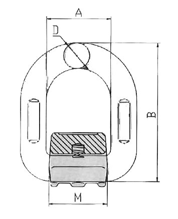 Weld-on lifting point with spring eye NS8H1 blueprint