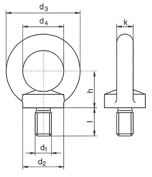 Lifting eye screw DIN 580 NSR blueprint