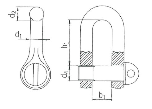 Electro galvanized shackles DIN 82101 blueprint