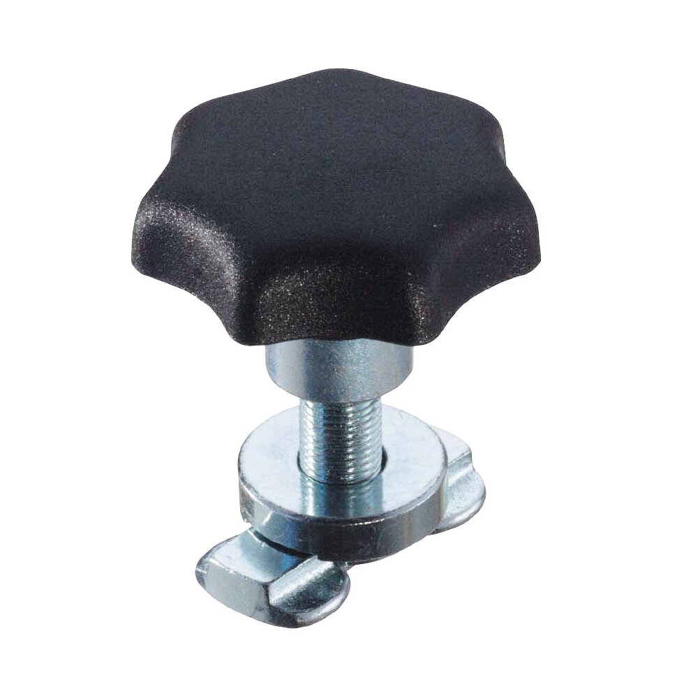 Screw fittings with plastic knob to aircraft tracks
