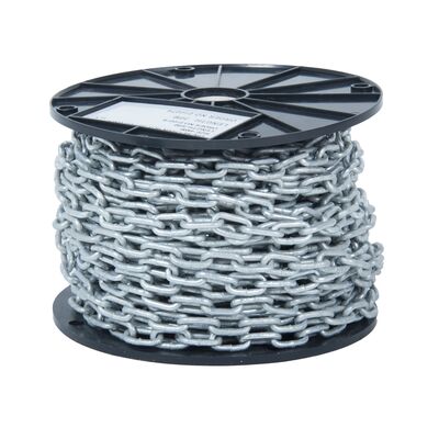 Hot dip galvanized short link chains on a reels DIN 766