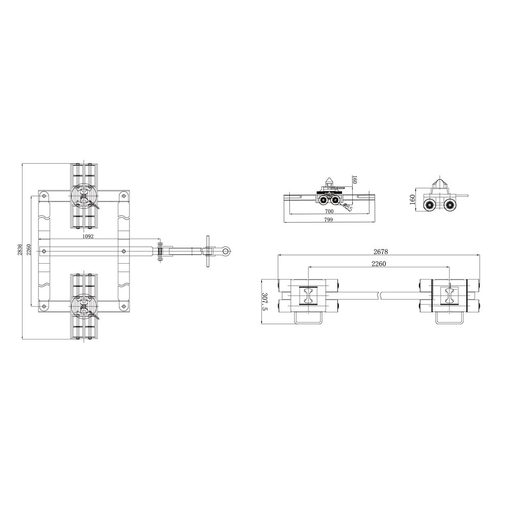 Cargo trolley set for containers 32 t