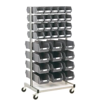 Two-sided storage stand with wheels