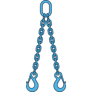 Chain sling 2-legs with latch hooks and grab hooks, grade 100 