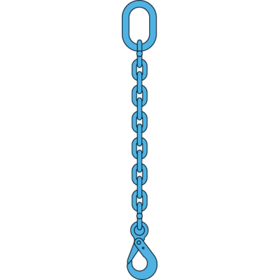 Chain sling 1-leg with safety hook and grab hook, grade 100 