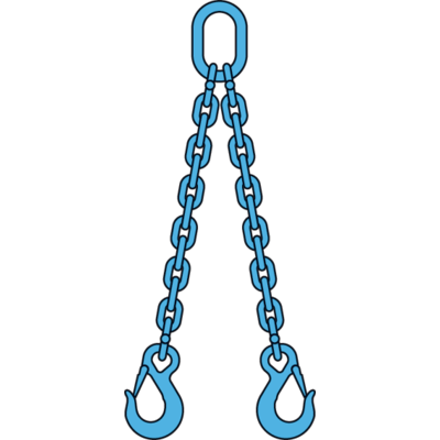 Chain sling 2-legs with latch hooks, grade 100 