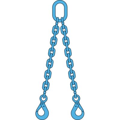Chain sling 2-legs with safety hooks and grab hooks, grade 100 