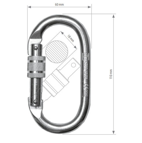 Screw snap hook AZ011 measurements.