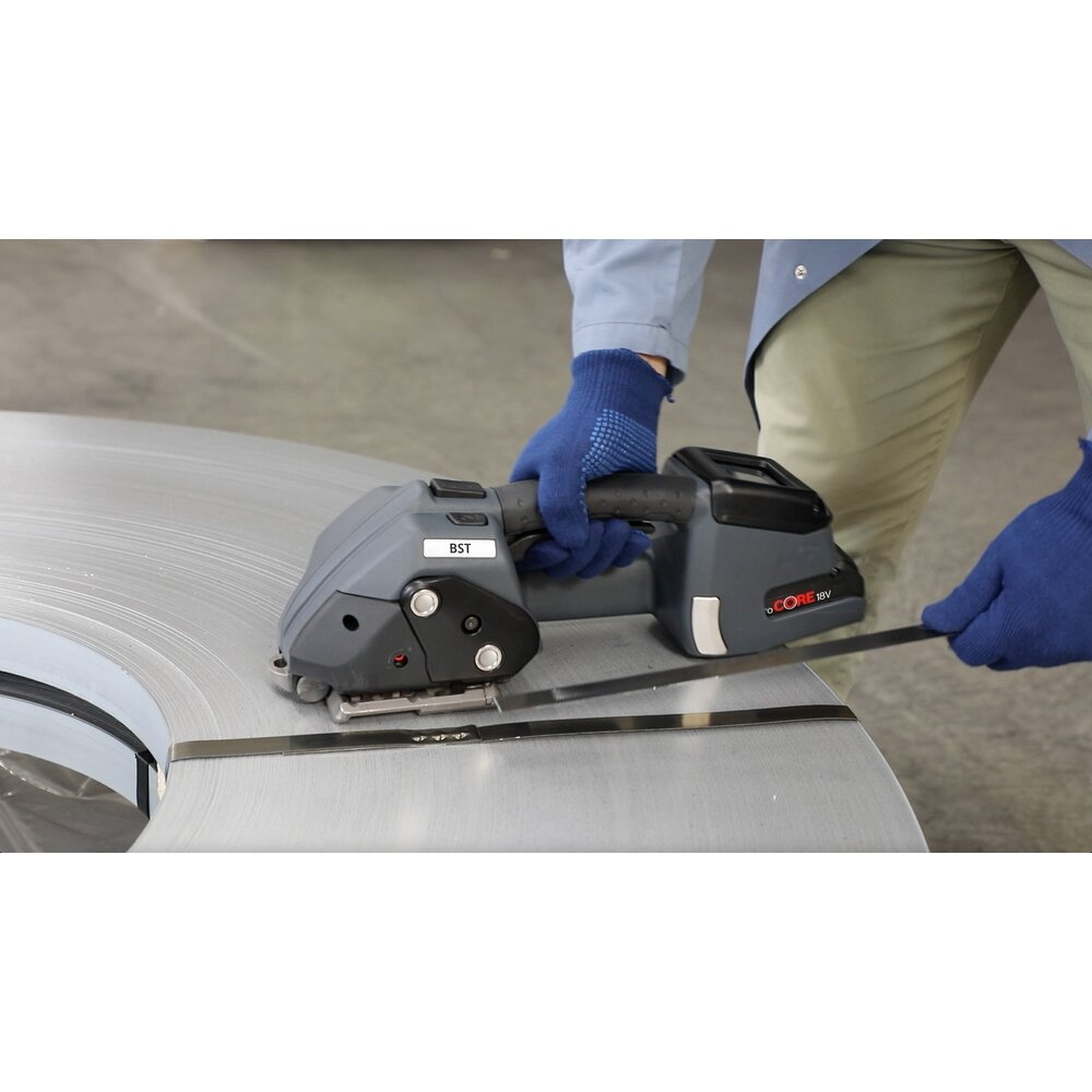 Signode-BST-akkutyökalu teräsvannesidontaan 