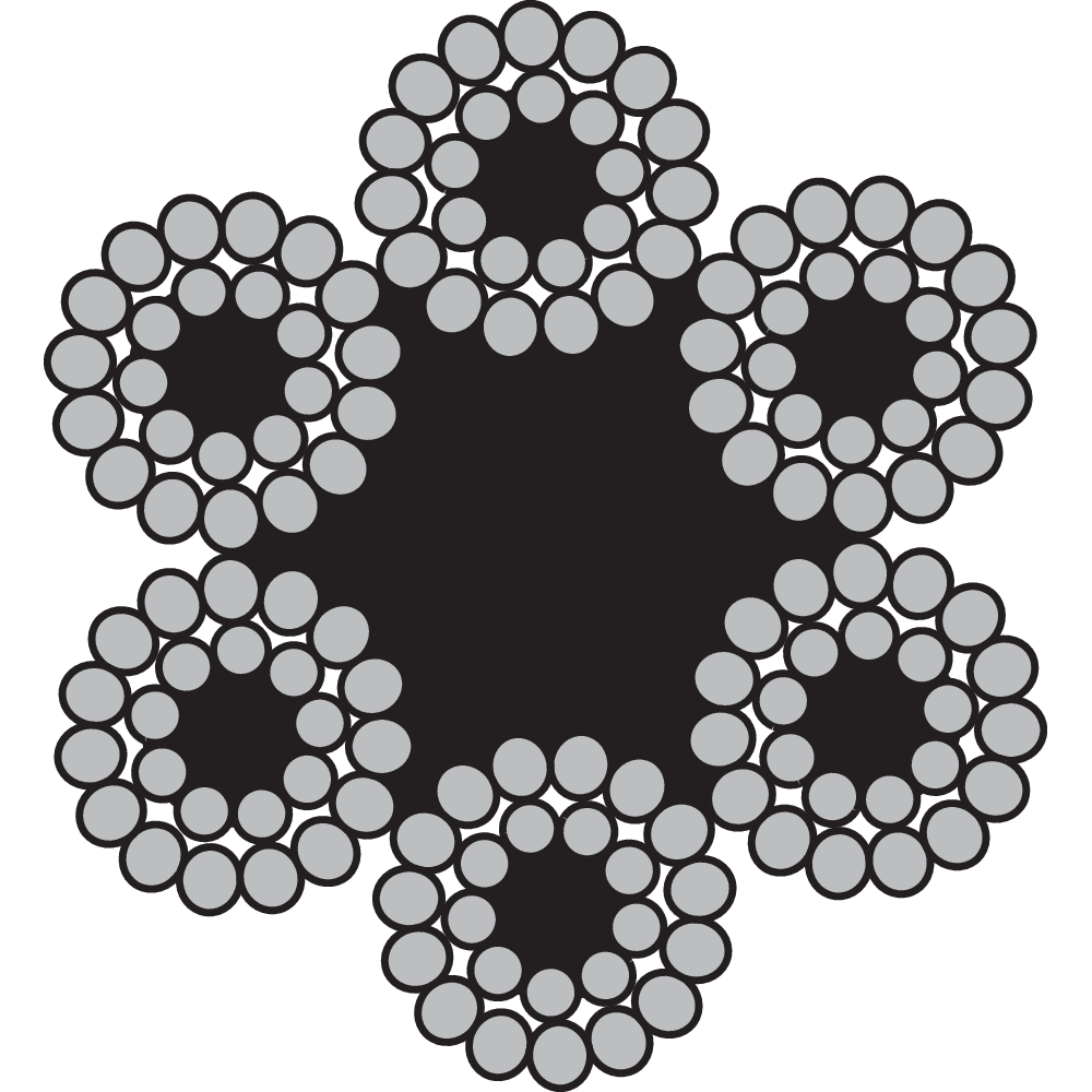 Teräsköydet kuitusydämellä - yleislaatu 1-22 mm