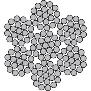 Steel wire rope 6x19-WSC cross section