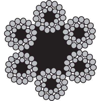 Teräsköydet kuitusydämmellä - yleislaatu 1 -22 mm