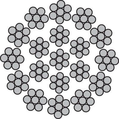 Teräsköysi 17 x 7 + FC /IWS, 18x7+FC/IWS