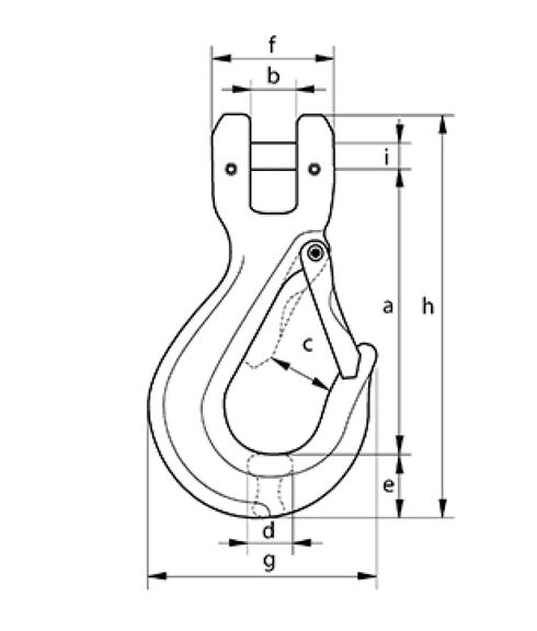 Clevis Sling Hook Tycan® UCSCT  drawing